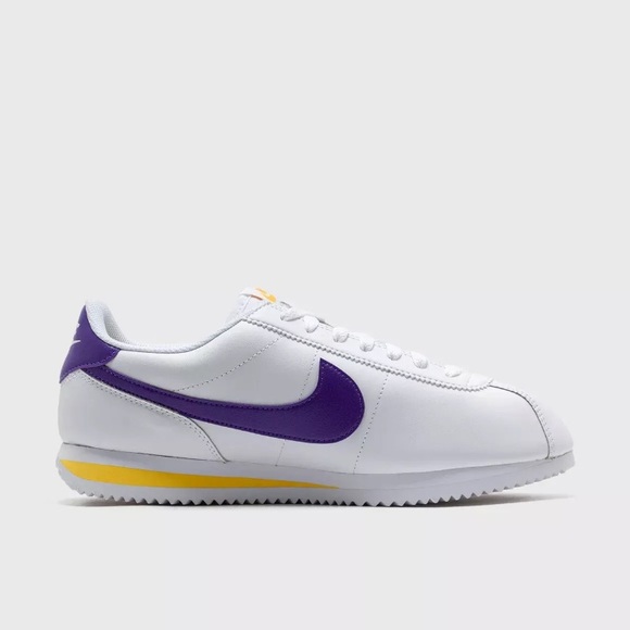 NIKE CORTEZ WHITE PURPLE YELLOW DM4044-106 Sizes Mens Fast Shipping - Picture 2 of 5